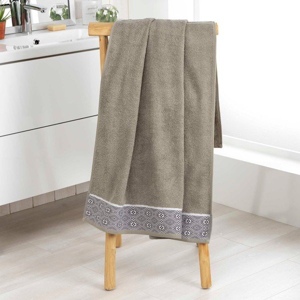 Bawełniany ręcznik kąpielowy frotte w kolorze khaki 90x150 cm Esteban – douceur d'intérieur-image-1