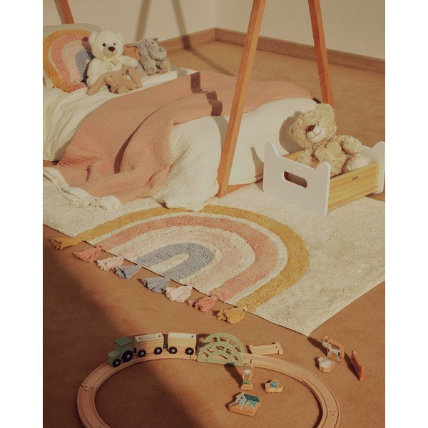 Bawełniany dywan dziecięcy odpowiedni do prania/tkany ręcznie w kolorze kości słoniowej 90x150 cm Tadea – Kave Home-image-1