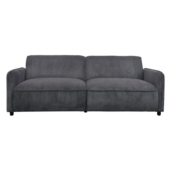 Antracytowa sztruksowa częściowo rozkładana/rozkładana sofa 209 cm Alicia – Støraa