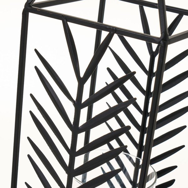 Czarny metalowy lampion w kolorze złota Casa Selección, wys. 40,5 cm-image-2