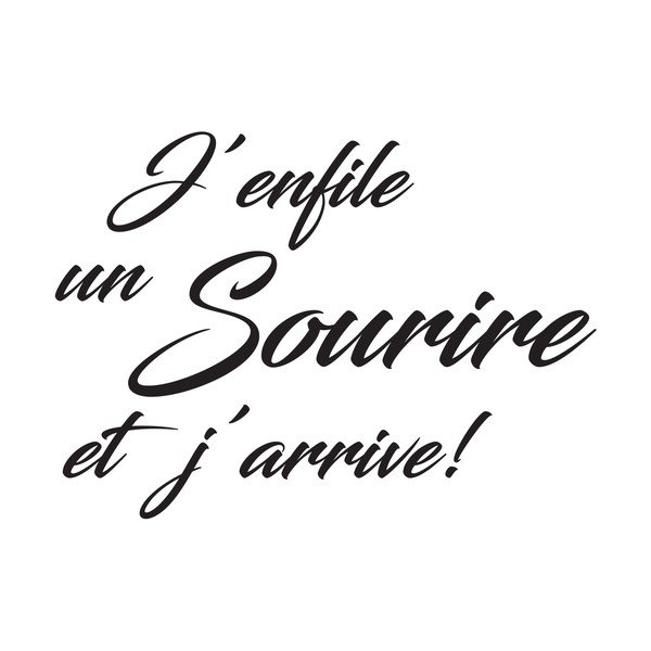 Czarna naklejka Ambiance Quote Sourire Et J'arrive-image-2