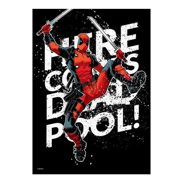 Plakat z blachy Deadpool Merc with a Mouth - Here He Comes