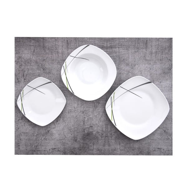 18-częściowy zestaw porcelanowych talerzy Orion Green-image-1