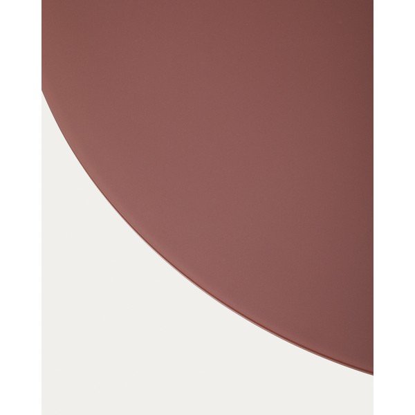 Okrągły stolik ze szklanym blatem w kolorze terakoty ø 80 cm Wilshire – Kave Home-image-3