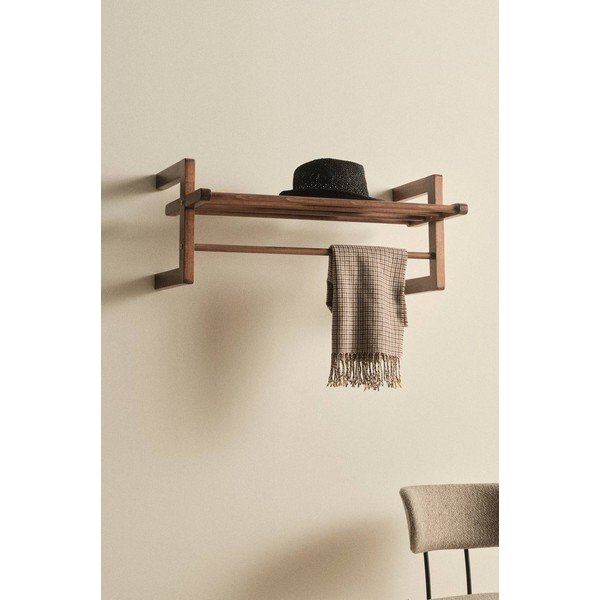Wieszak z litego drewna sosnowego w ciemnym naturalnym kolorze 70x30 cm Eddison – Jotex-image-1