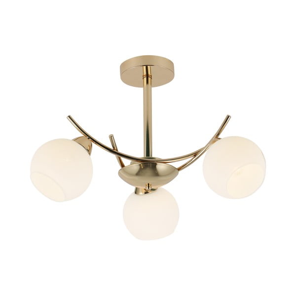 Lampa sufitowa w biało-złotym kolorze ze szklanym kloszem 36x52 cm Amos – Candellux Lighting-image-1