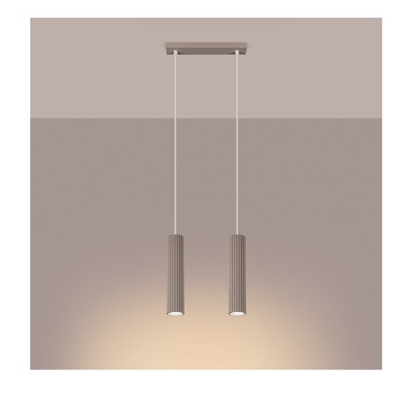 Szarobrązowa metalowa lampa wisząca Gleam – Sollux-image-1