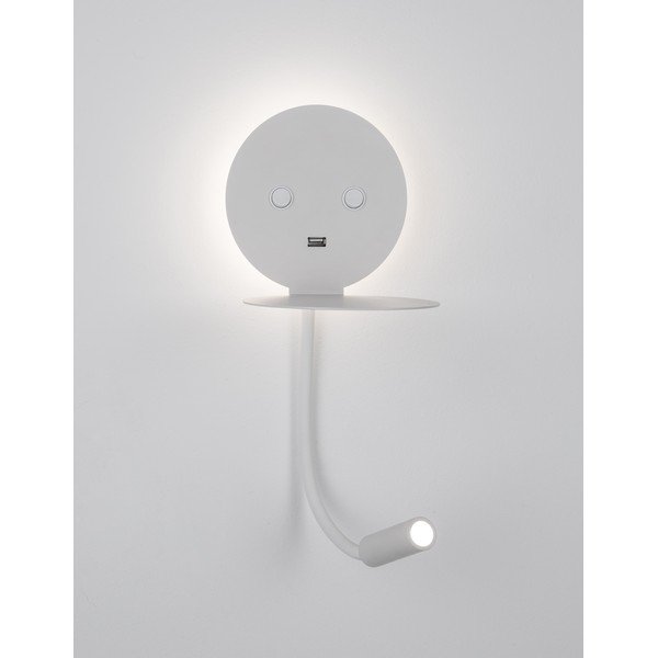 Biały aluminiowy kinkiet LED z elastyczną konstrukcją/z portem USB Eclip – Nova Luce-image-2