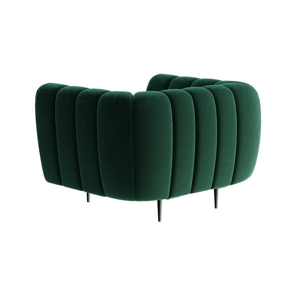 Ciemnozielony aksamitny fotel Ghado Shel-image-3