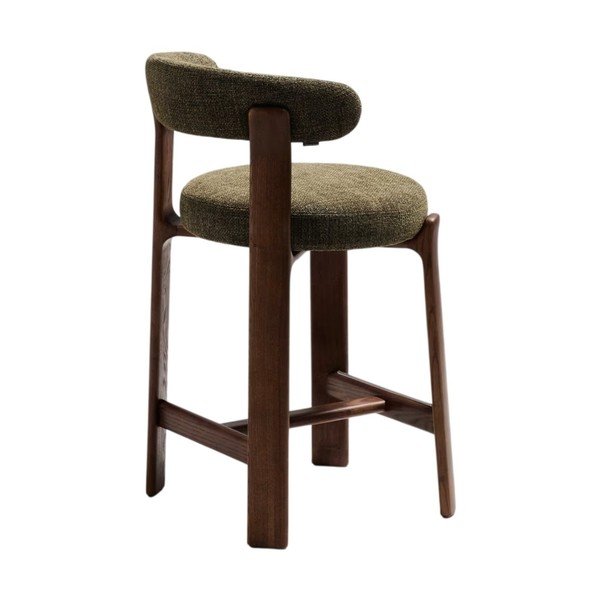 Hoker w kolorze zielono-ciemnonaturalnym z litego drewna jesionowego (wysokość siedziska 65 cm) Granite – Kave Home-image-4