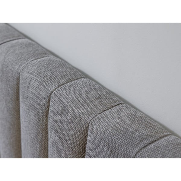 Jasnoszaro-naturalne łóżko dwuosobowe ze stelażem 180x200 cm Oceane – Bobochic Paris-image-4