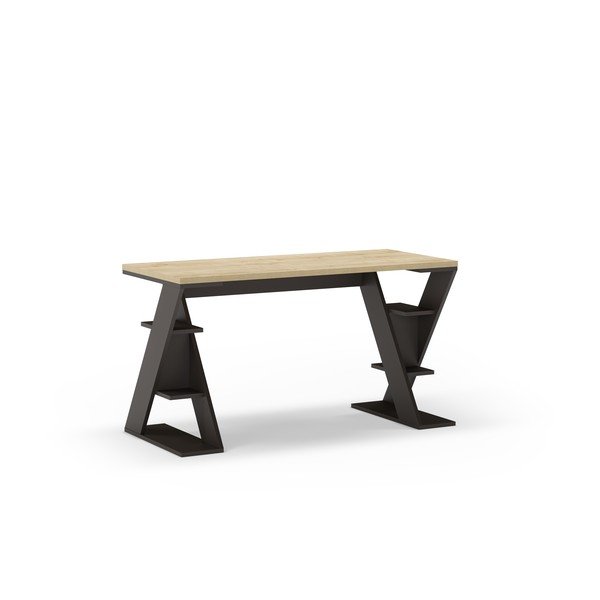 Biurko z blatem w dekorze dębu 60x137 cm Butterfly – Marckeric-image-2