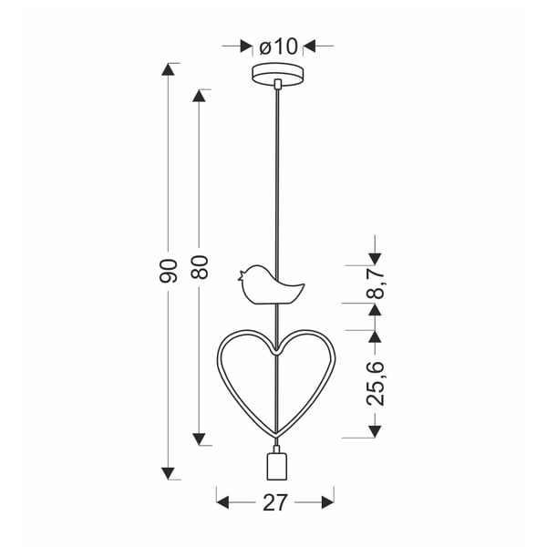 Biało-różowa lampa dziecięca z metalowym kloszem Single – Candellux Lighting-image-2