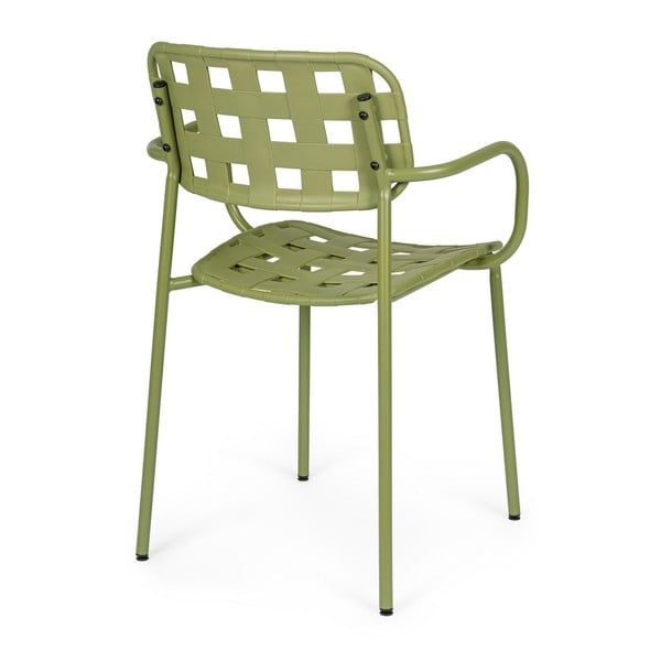 Zielone metalowe krzesła ogrodowe zestaw 4 szt. Clover   – Bizzotto-image-4