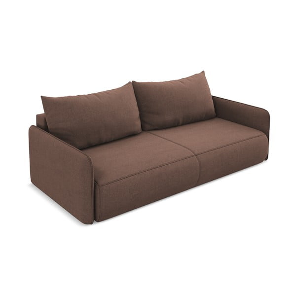 Różowa rozkładana/ze schowkiem sofa 216 cm Nanea – Makamii-image-3