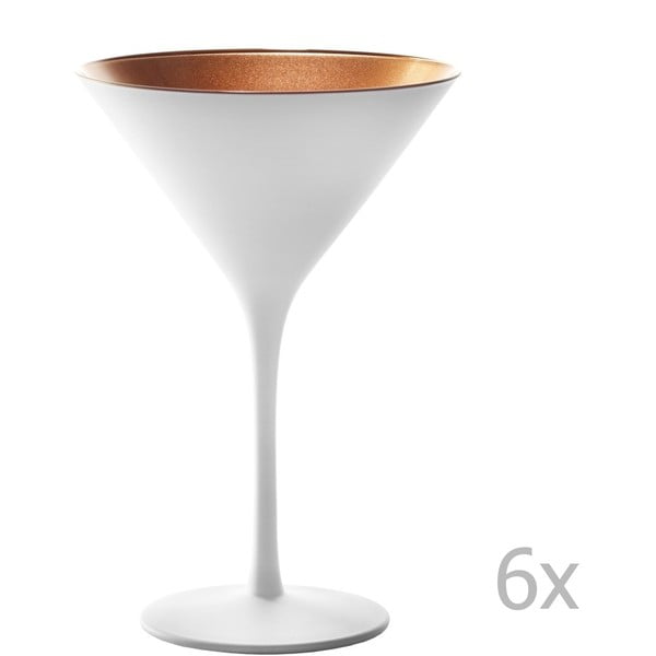 Zestaw 6 biało-miedzianych kieliszków koktajlowych Stölzle Lausitz Olympic Cocktail, 240 ml
