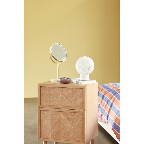 Szafka nocna z litego drewna dębowego Herringbone – Hübsch-image-1