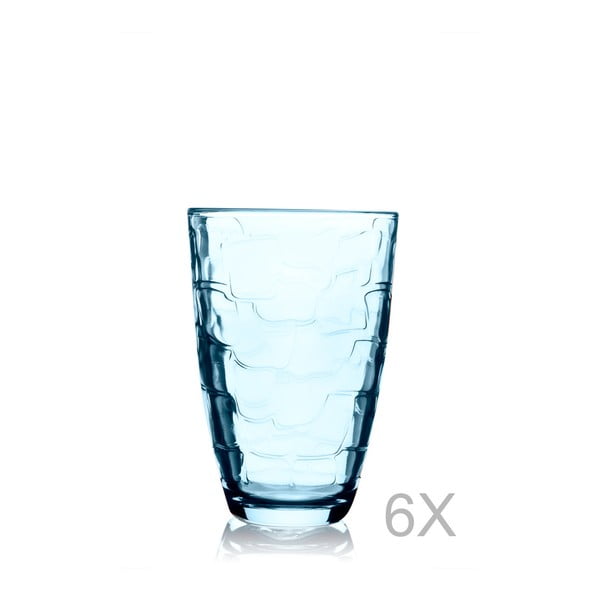 Zestaw 6 niebieskich szklanek Paşabahçe, 265 ml