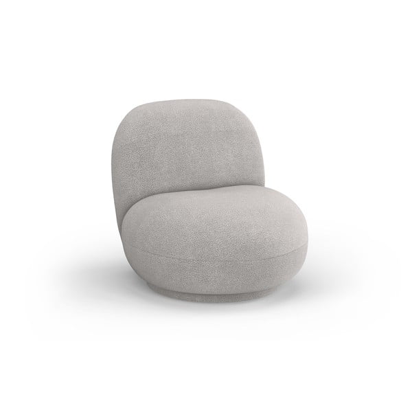 Jasnoszary fotel z materiału bouclé Chuck – Micadoni Home