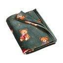 Ciemnozielony koc ze świątecznym motywem 170x130 cm Christmas Tartan Teddy Bear – Catherine Lansfield
