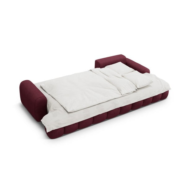 Bordowy rozkładany/ze schowkiem narożnik (prawostronny/z szezlongiem) Linz – Cosmopolitan Design-image-4