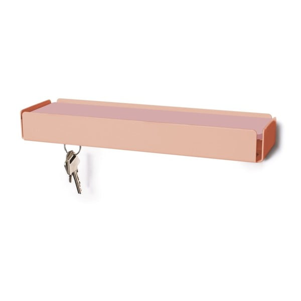 Pąsowy wieszak na klucze z różową półką Konstantin Slawinski Key Box