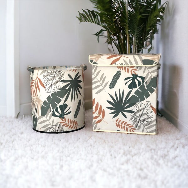 Tekstylne koszyki do przechowywania zestaw 2 szt. – Mioli Decor-image-1