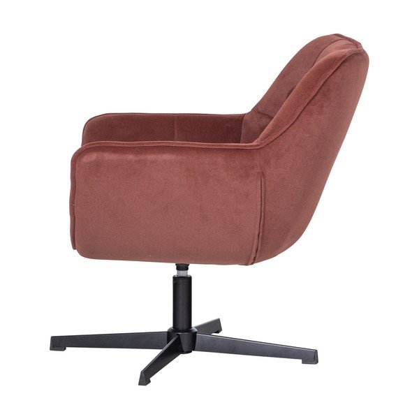 Obrotowy aksamitny fotel w kolorze terakoty Wibo – WOOOD-image-3