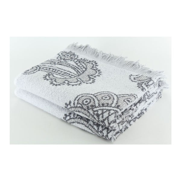 Komplet 2 ręczników Grey Floral, 70x140 cm