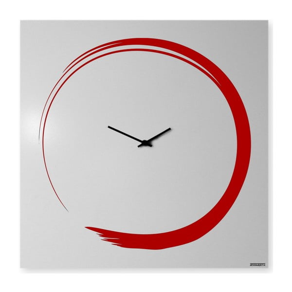 Zegar ścienny dESIGNoBJECT.it Enso Clock Red, 50 x 50 cm 