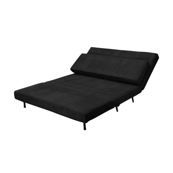 Antracytowa sztruksowa rozkładana sofa 140 cm Mallory – Støraa-image-4
