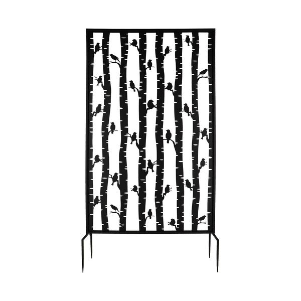 Czarna metalowa osłona balkonowa 100x186 cm Birds – Esschert Design-image-3