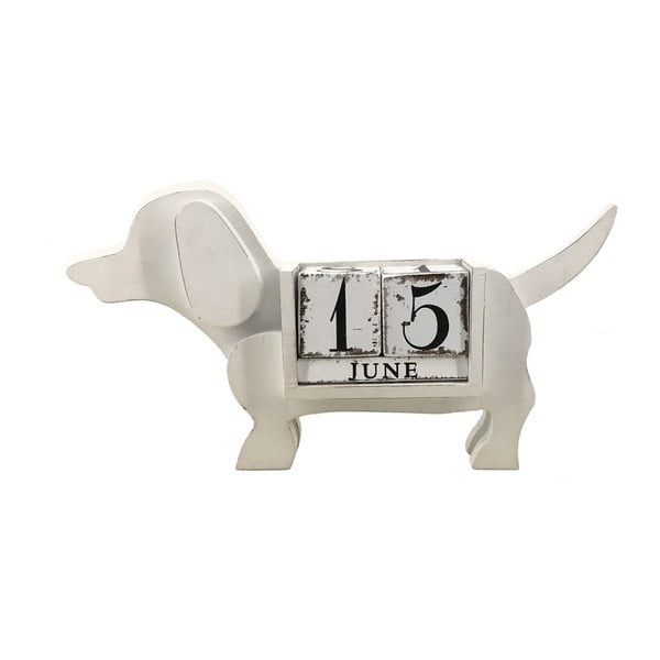 Biały kalendarz w kształcie psa Moycor Gales