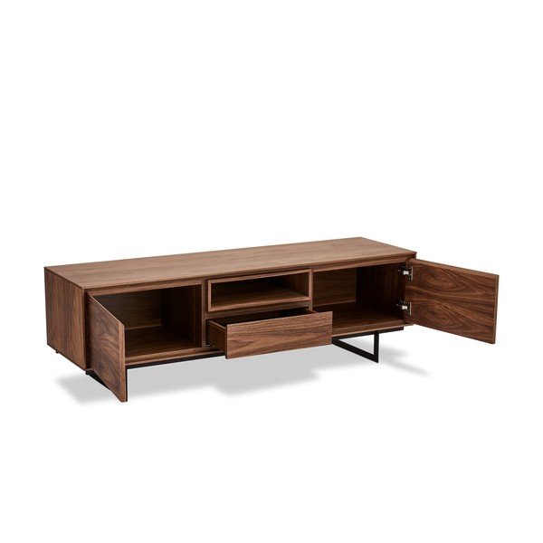 Brązowa szafka pod TV w dekorze drewna orzecha Furnhouse Tokyo-image-3