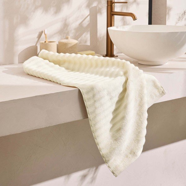 Kremowy bawełniany ręcznik frotte 50x90 cm Maya – douceur d'intérieur-image-2