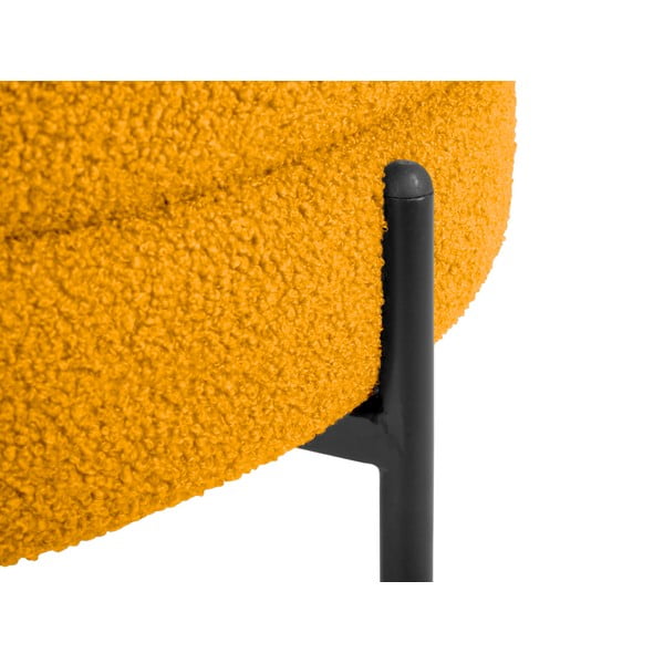 Fotel z materiału bouclé w kolorze ochry Noble – Leitmotiv-image-1