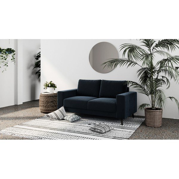 Granatowa aksamitna sofa Ghado Fynn, 168 cm-image-1