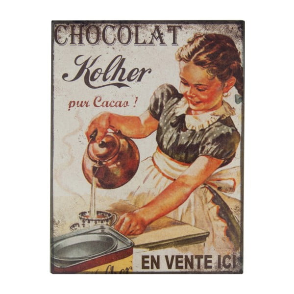 Tabliczka blaszana Antic Line Chocolat, 35x37 cm