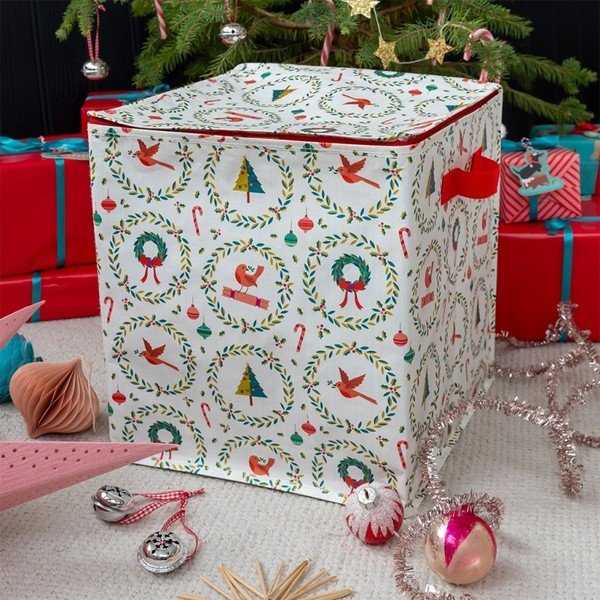 Pojemnik do przechowywania ubrań z plastiku z recyklingu 32x32x35 cm Classic Christmas – Rex London-image-3