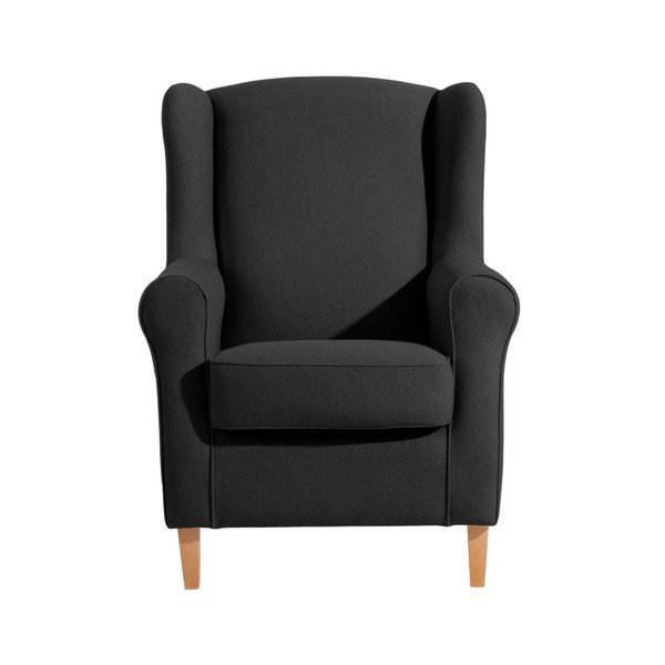 Czarny fotel uszak Max Winzer Lorris Black-image-1