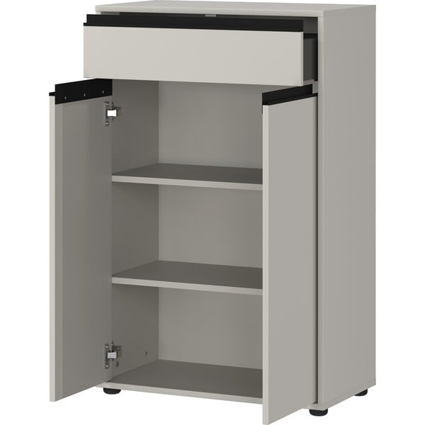 Szara wysoka szafka łazienkowa 63x98 cm Lemont – Germania-image-3