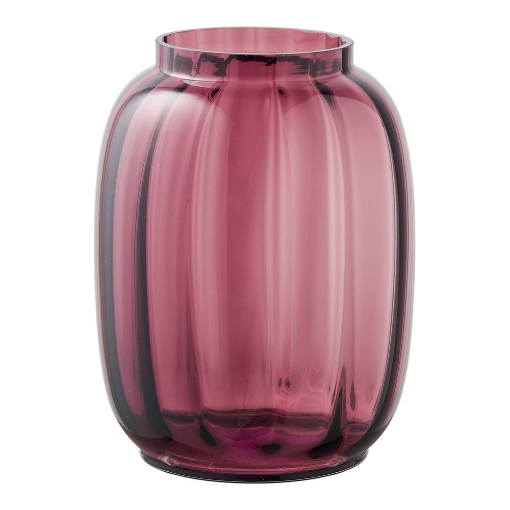 Czerwony szklany ręcznie wykonany wazon (wysokość 21 cm) – House Nordic