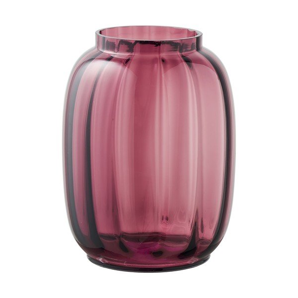 Czerwony szklany ręcznie wykonany wazon (wysokość 21 cm) – House Nordic