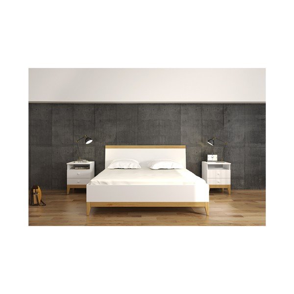 Łóżko 2-osobowe z litego drewna sosnowego SKANDICA Livia BC, 140x200 cm-image-1