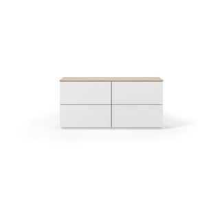 Biała komoda z blatem w dębowym dekorze TemaHome Join, 120 x 54 cm
