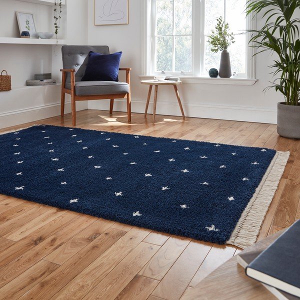 Niebieski dywan Think Rugs Boho Dots, 160x220 cm-image-2