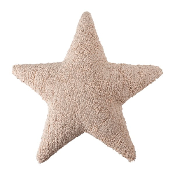 Pudrowa poduszka bawełniana wykonana ręcznie Lorena Canals Star, 54x54 cm