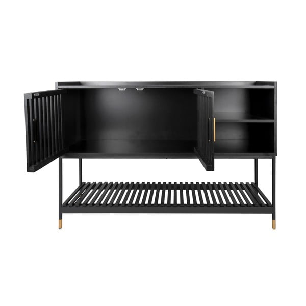 Czarna komoda z drewna sosnowego Leitmotiv Marve, 120x80 cm-image-3