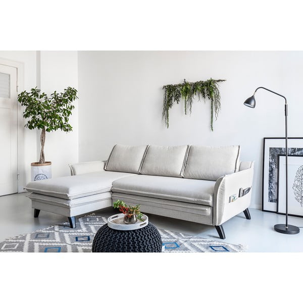 Jasnobeżowy narożnik rozkładany Miuform Charming Charlie, lewostronny-image-4