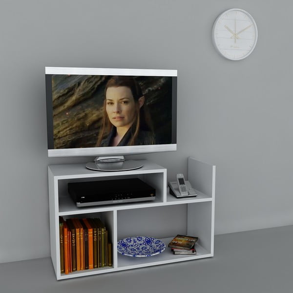 Stolik telewizyjny Carica White, 29,5x90x54 cm